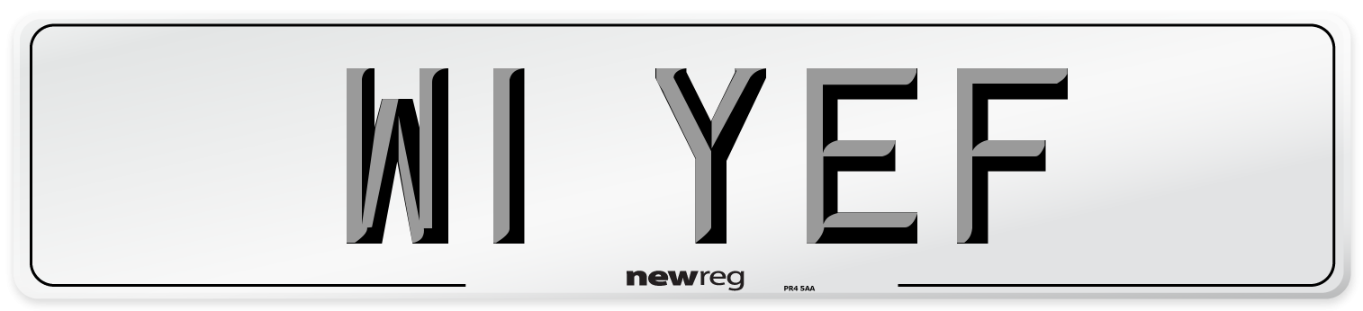 W1 YEF Number Plate from New Reg